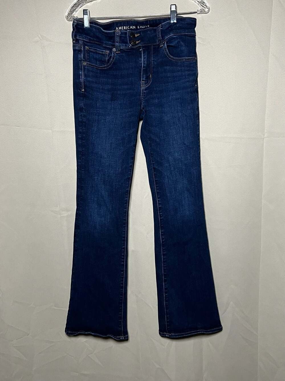 American Eagle Next Level Stretch Flare Jeans Size 8 Regular Dark Wash